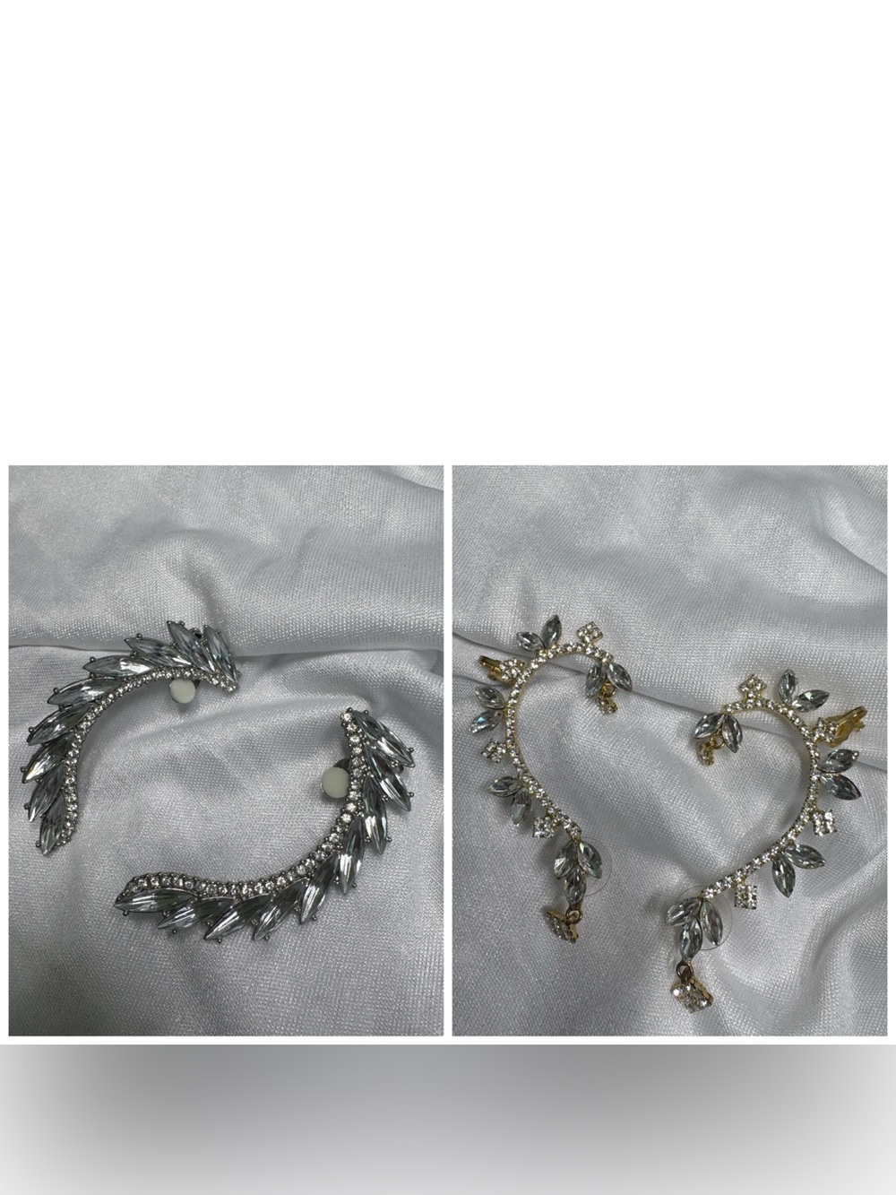 Rhinestone Ear Cuff earrings x2 pairs